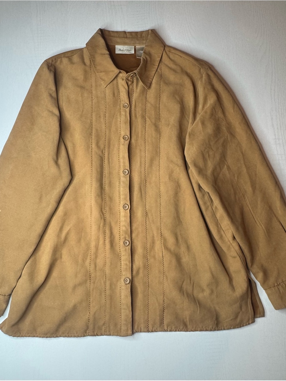 Studio Works Camel Tan Button-Front Shirt Jacket